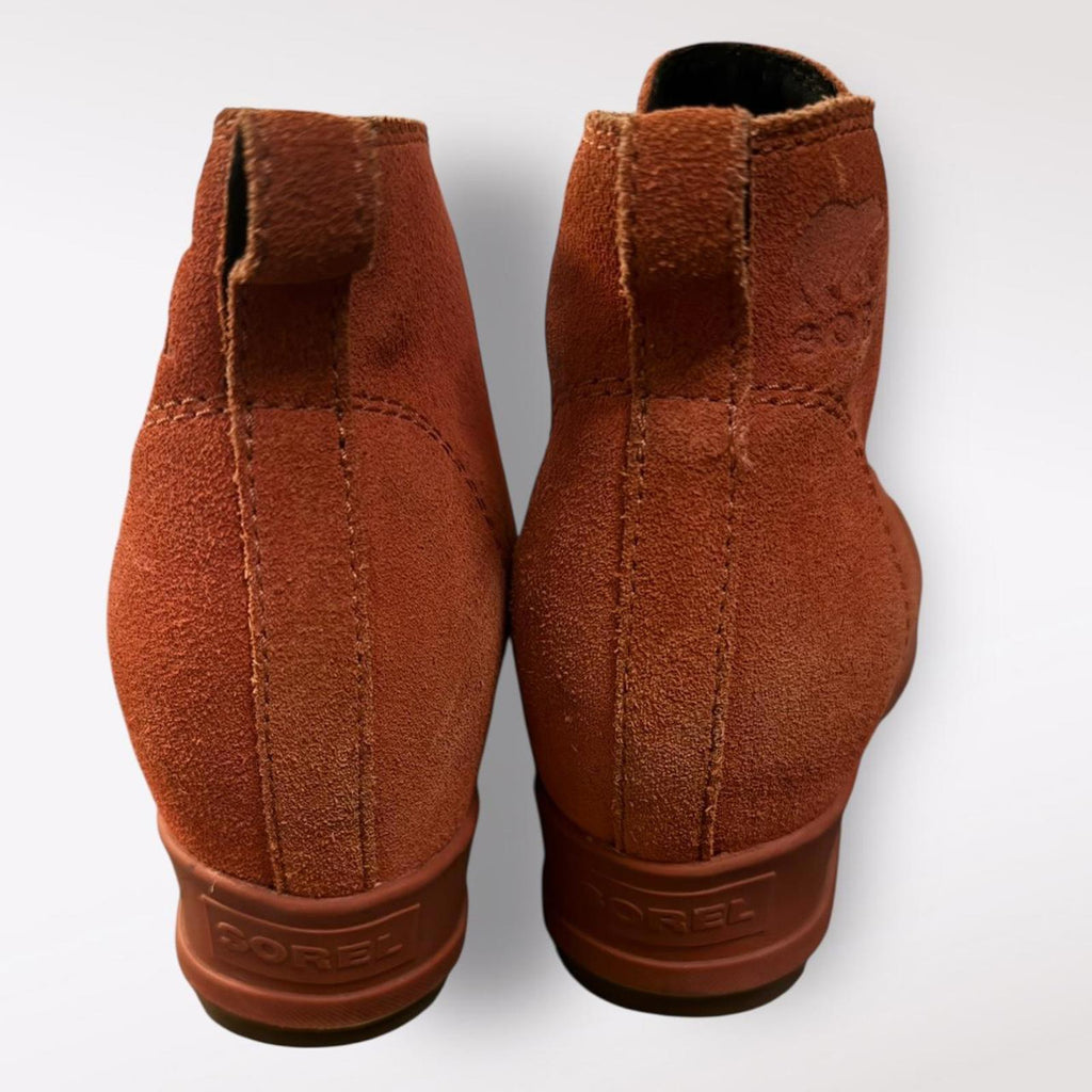 Sorel Women's Suede Ankle Boots in Rust Orange