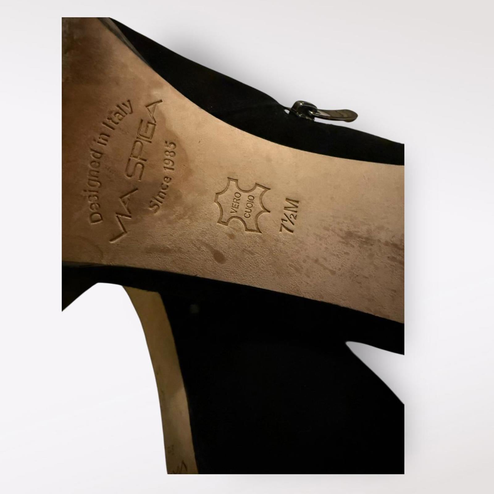 Via Spiga Black Suede Ankle Boots with Side Zipper