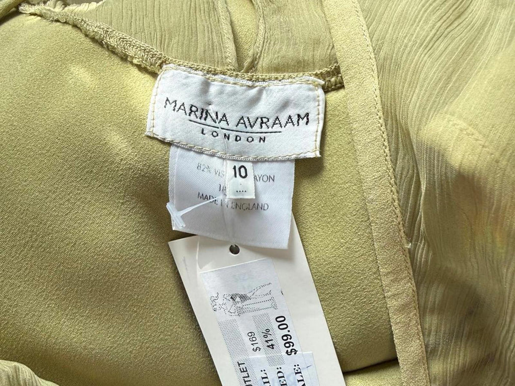 Marina Avraam Sleeveless Olive Green Midi Dress