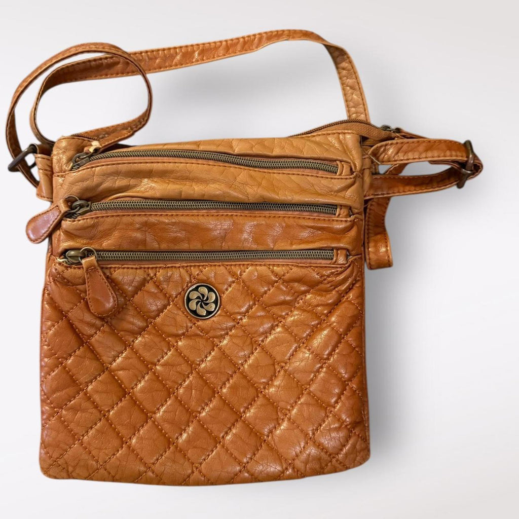 Angel Kiss Tan Leather Crossbody Bag