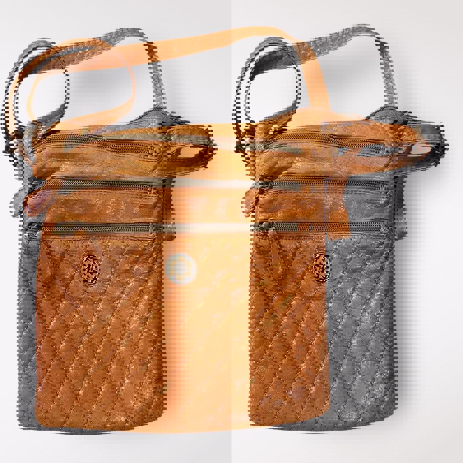 Angel Kiss Tan Leather Crossbody Bag