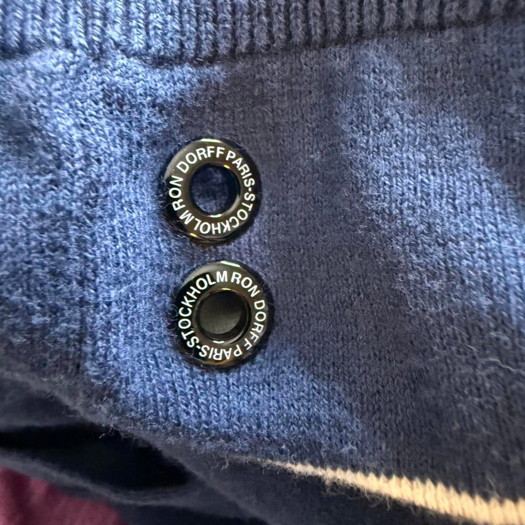 Ron Dorff Navy Blue Henley Sweater Size M