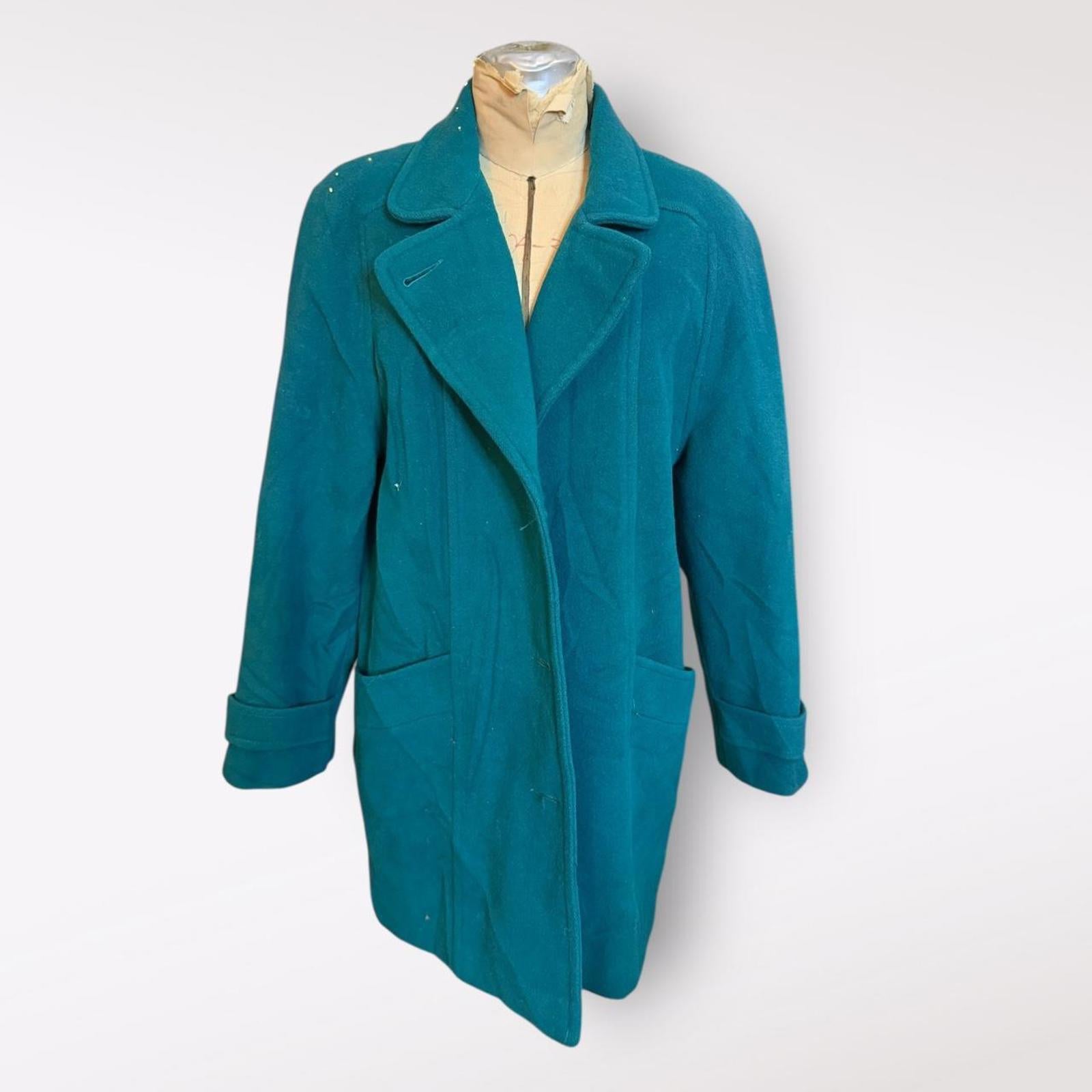 Herman Kay Teal Vintage Wool Coat