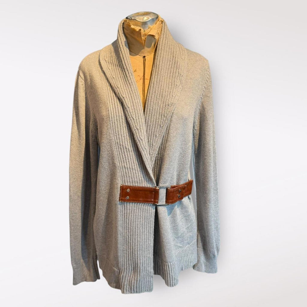 Michael Kors Gray Knit Cardigan with Belt