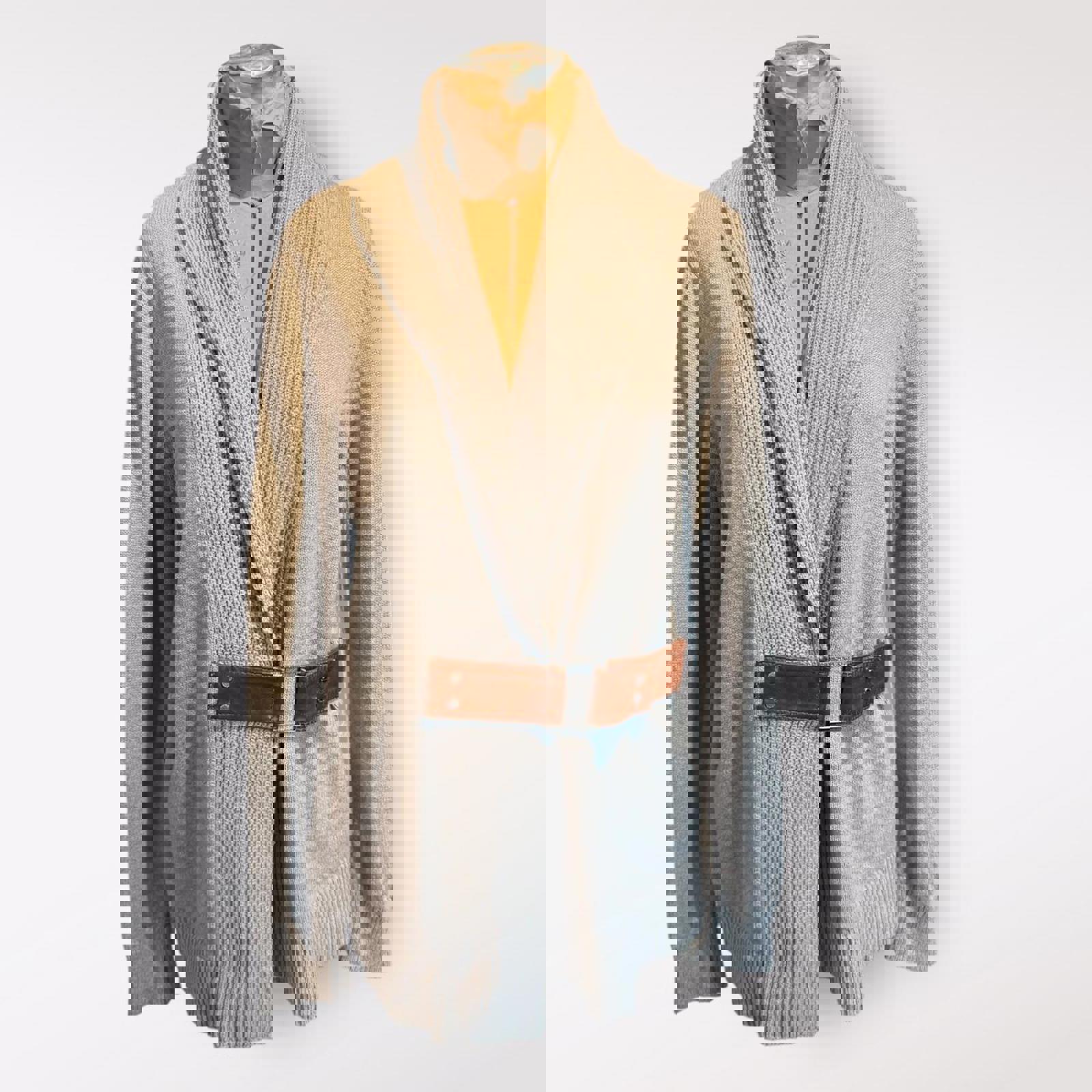 Michael Kors Gray Knit Cardigan with Belt