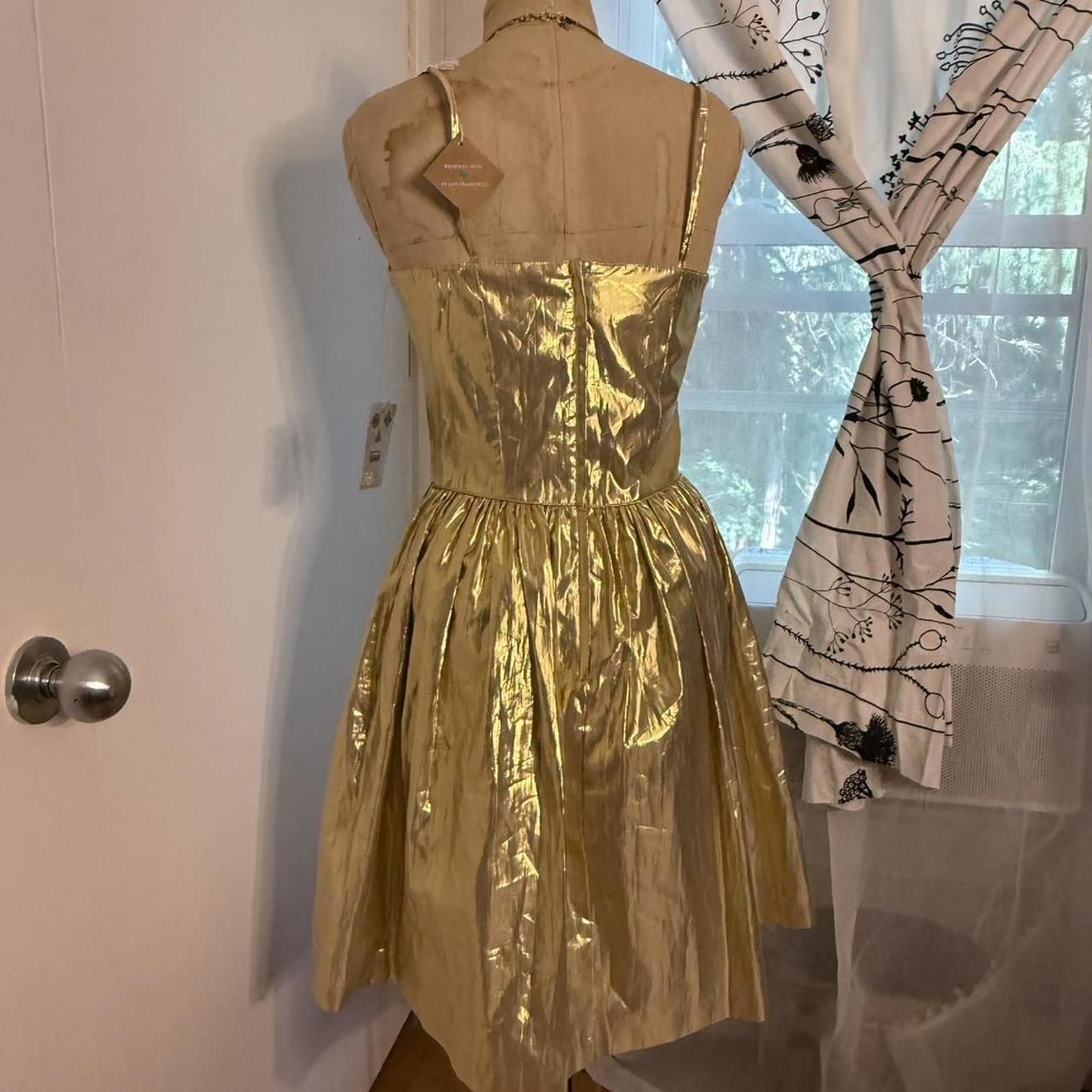 Express Vintage Gold Metallic Dress