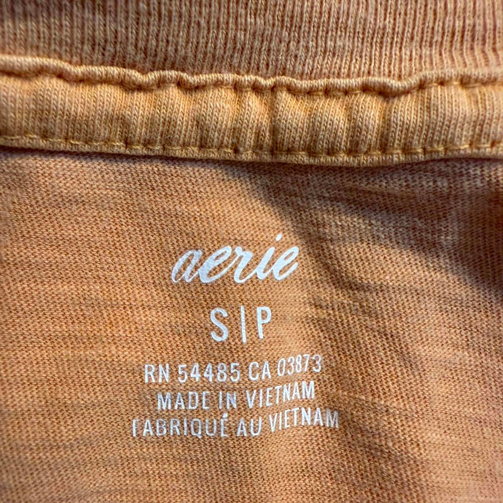 Aerie Peach V-Neck Midi Dress