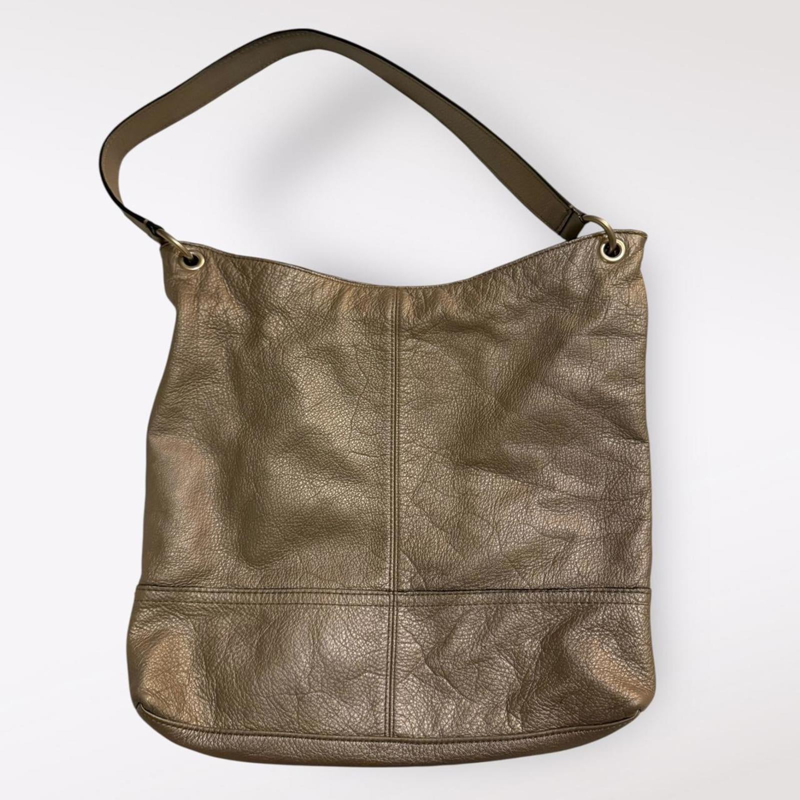 Banana Republic Large Silver Leather Shoulder Bag