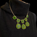 Green Stone Bib Necklace