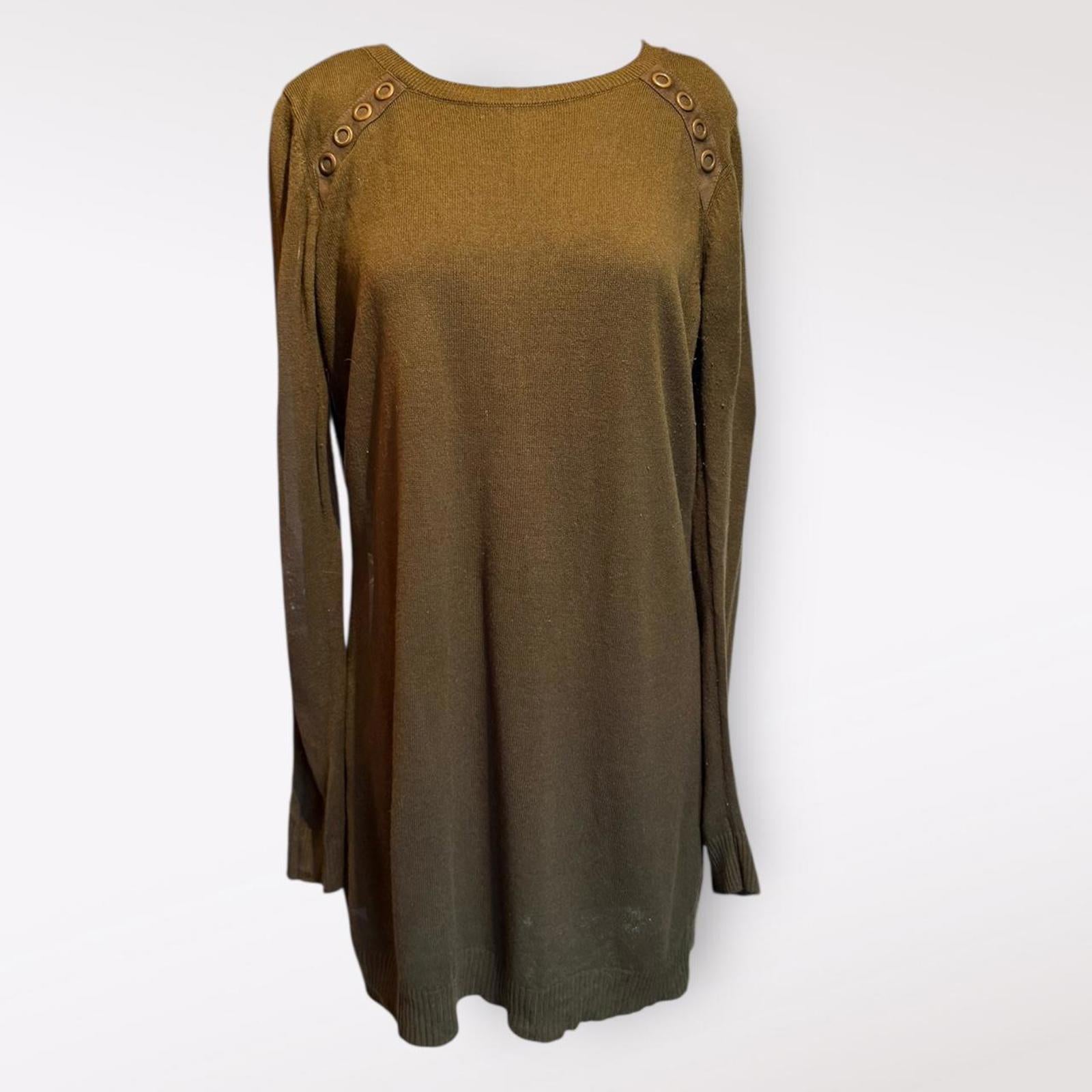 AGB Olive Green Long Sleeve Sweater Dress