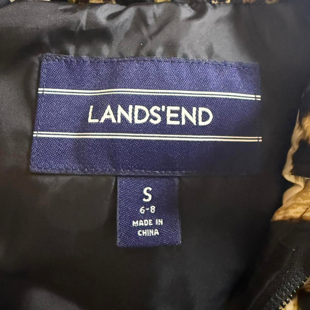 Lands' End Women's Leopard Print Puffer Vest