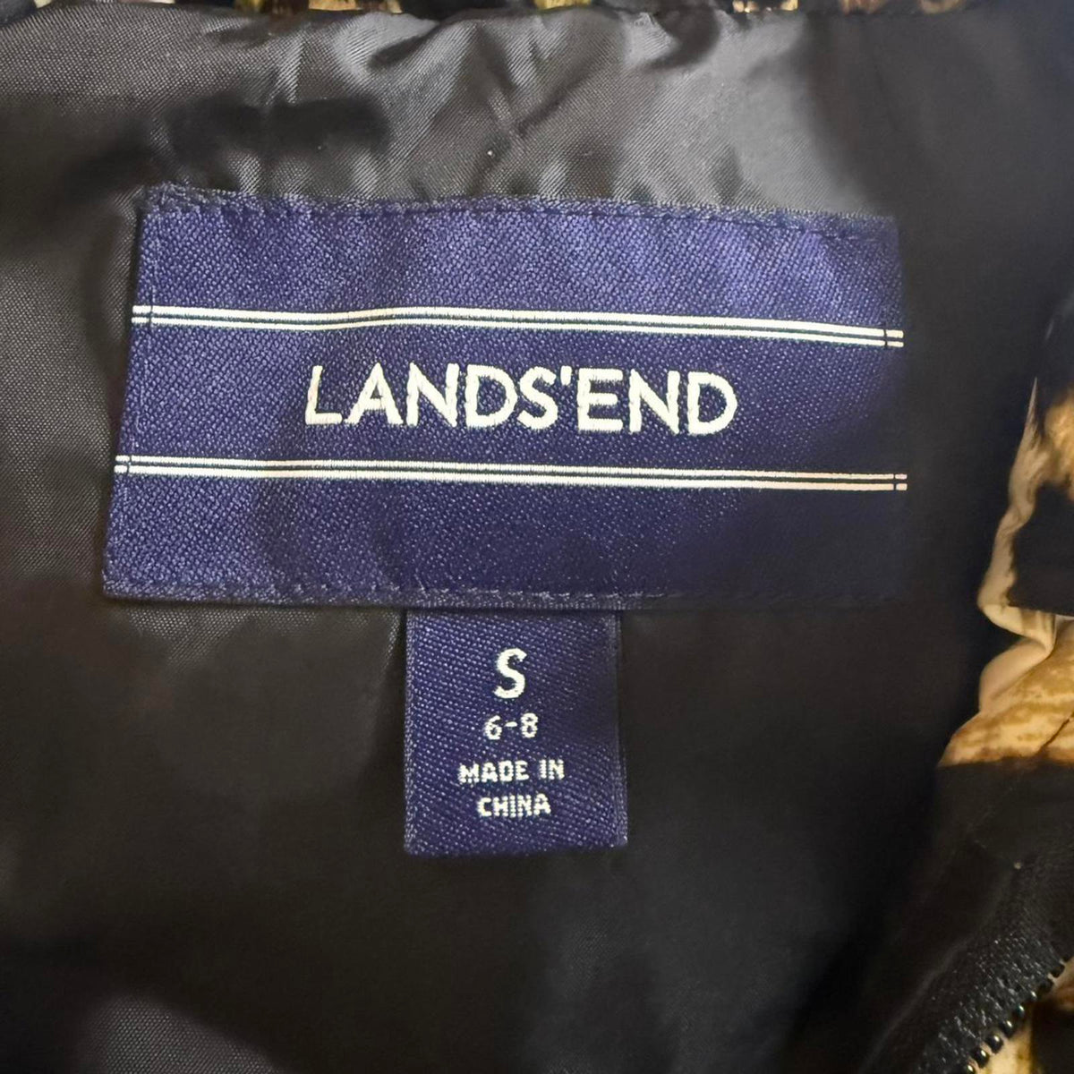 Lands' End Women's Leopard Print Puffer Vest