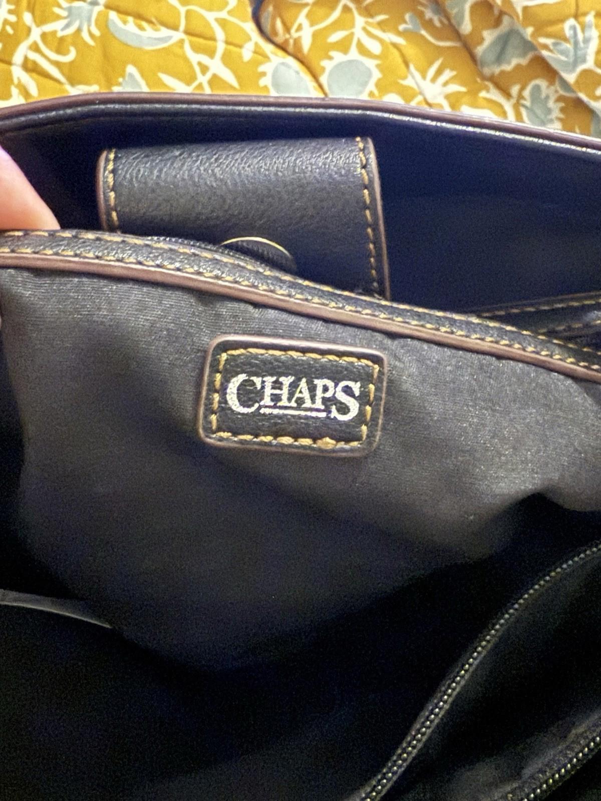 Chaps Black Floral Print Shoulder Bag