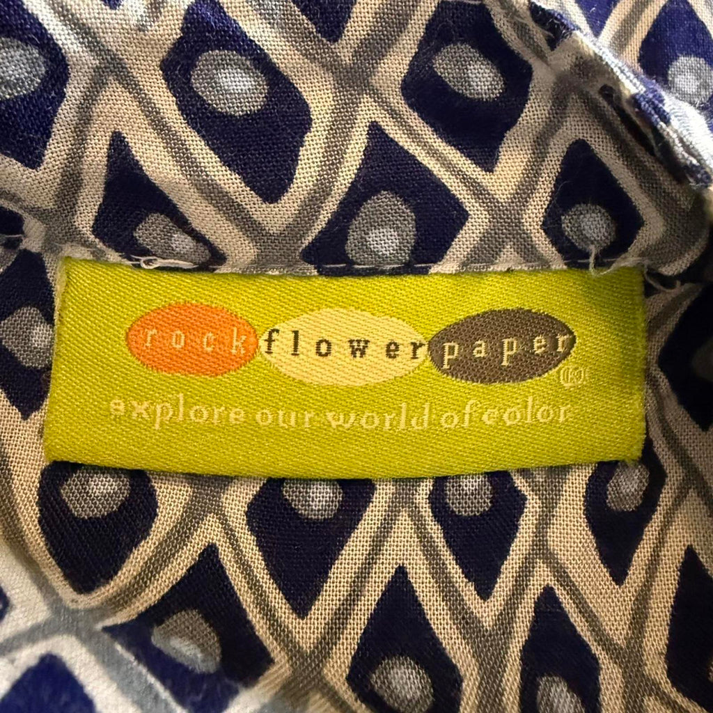 Rock Flower Paper Geometric Pattern Long Sleeve Dress