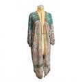 Green and Floral Print Kimono