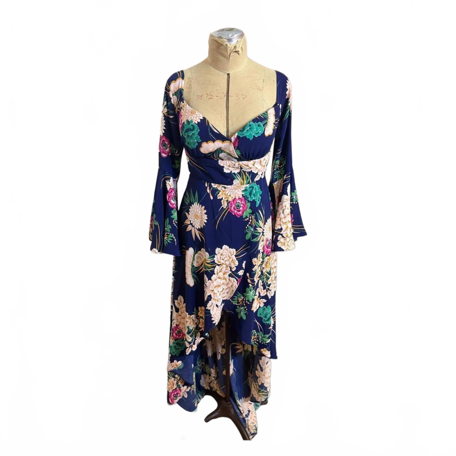 Fashion Nova Floral Long Sleeve Hi-Lo Dress Size XL