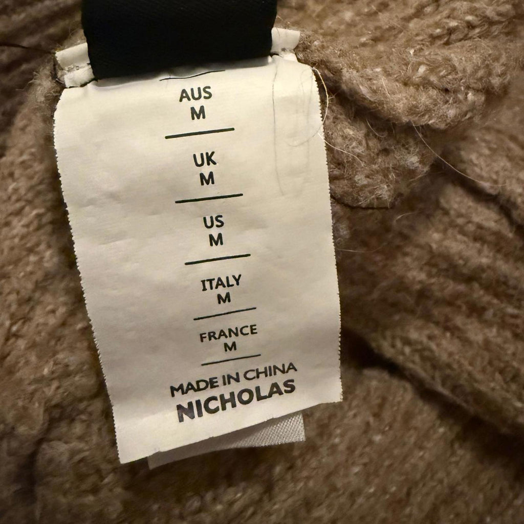 NICHOLAS Brown Knit Scarf Coverup