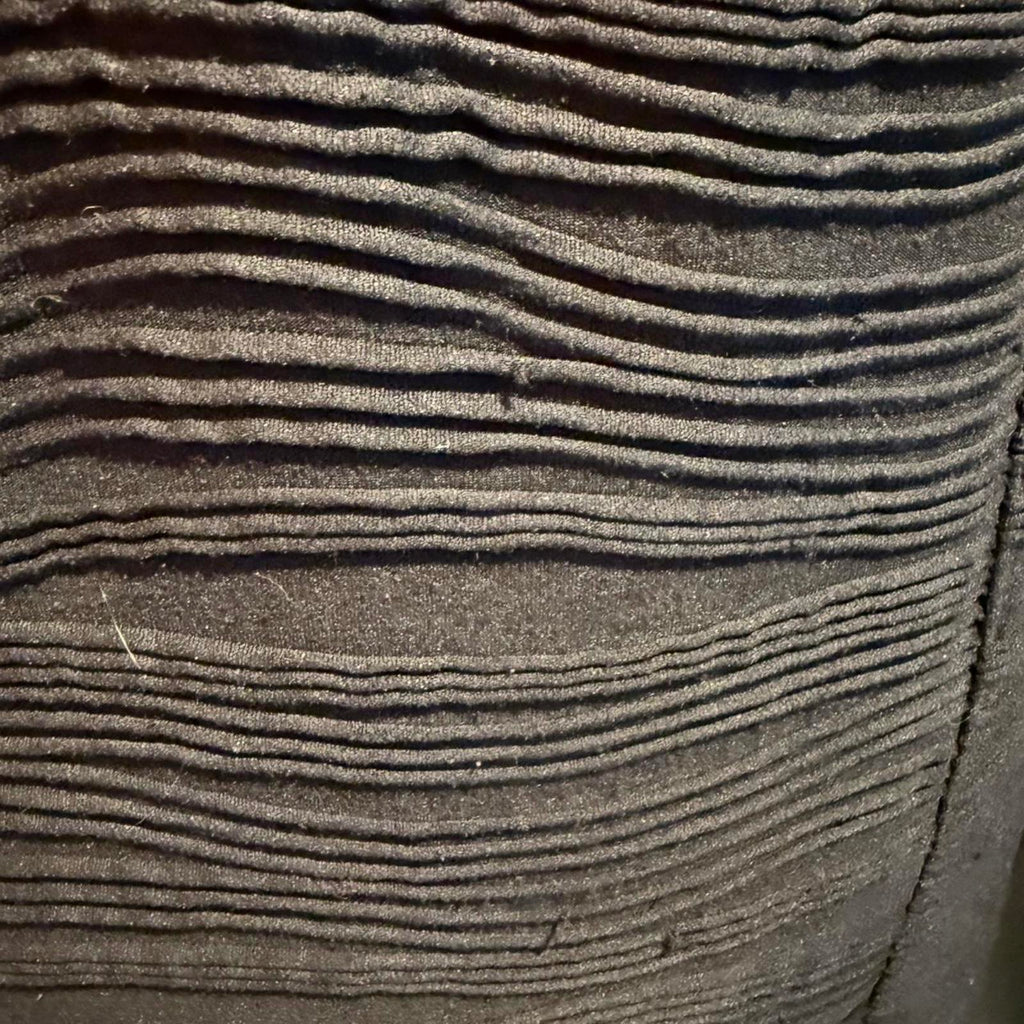 Donna Vinci Black Textured Maxi Skirt with Polka Dot and Red Trim Detail