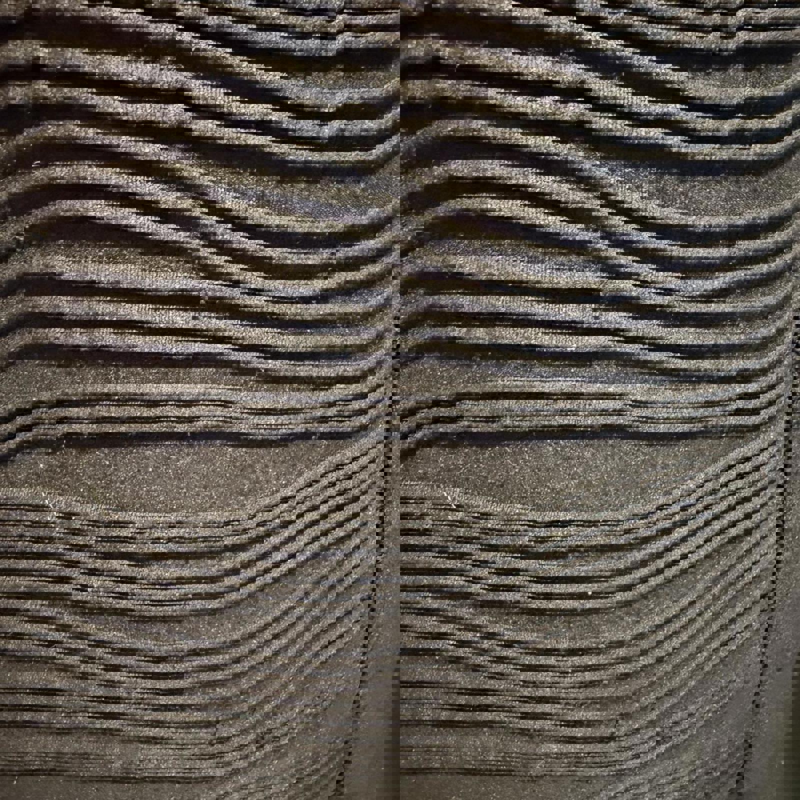 Donna Vinci Black Textured Maxi Skirt with Polka Dot and Red Trim Detail