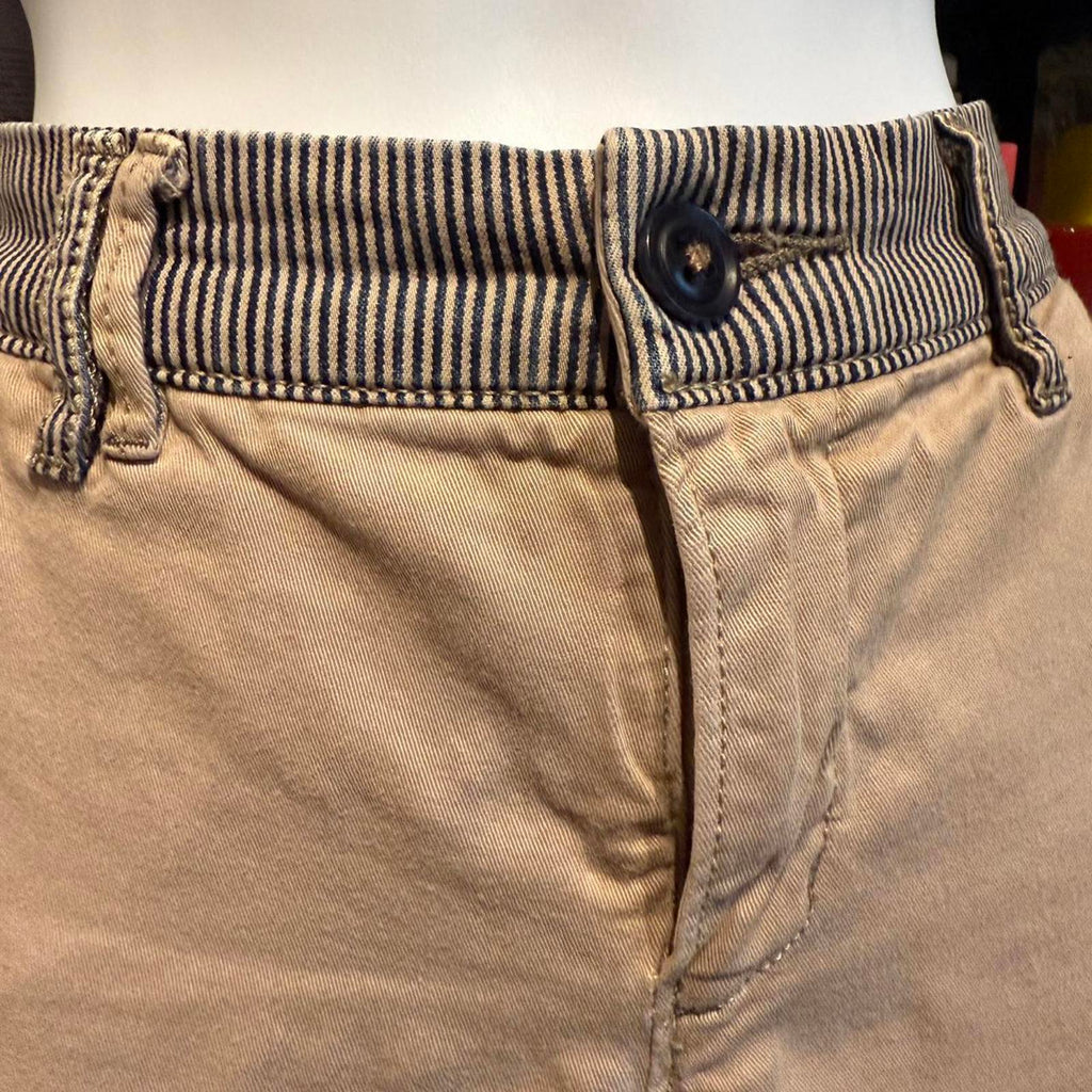 Piloro and the Letterpress Beige Wide Leg Pants with Striped Detail