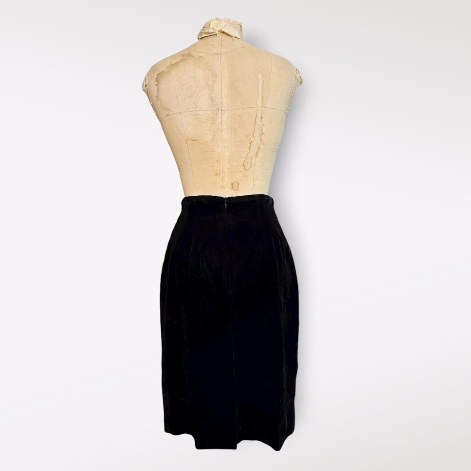 Brooks Brothers Black Velvet Pencil Skirt