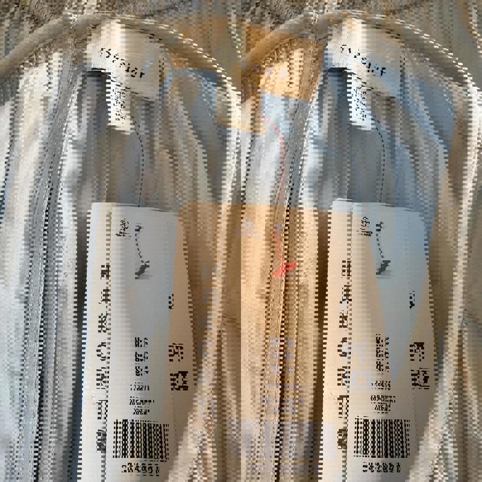 Topshop Poplin Light Blue Cold Shoulder Top