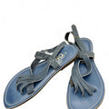 Kino Blue Leather Sandals with Tassels