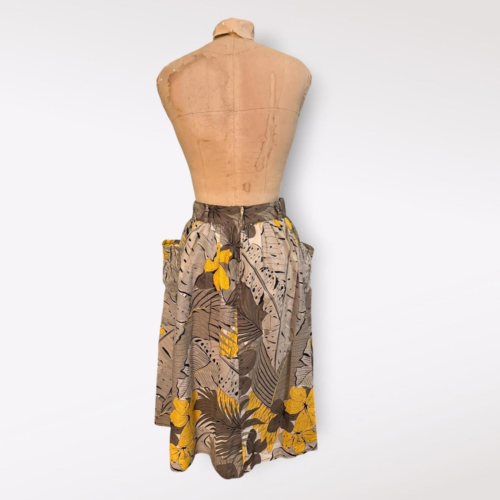 Floral Cotton Skirt Made in Italy