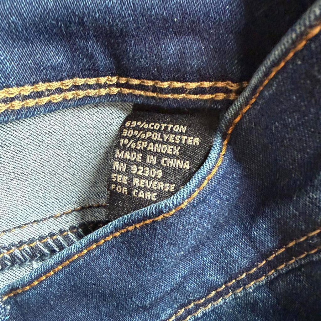 Diane Gilman Dark Blue Denim Midi Skirt with Contrast Stitching