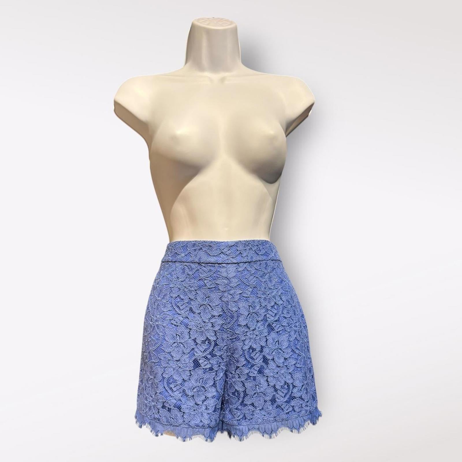 Diane von Furstenberg Blue Lace Shorts