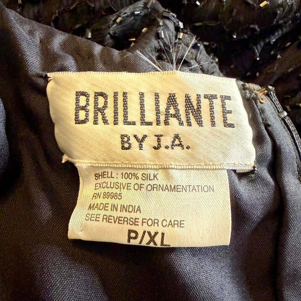 Brilliante Black Silk Embellished Dress