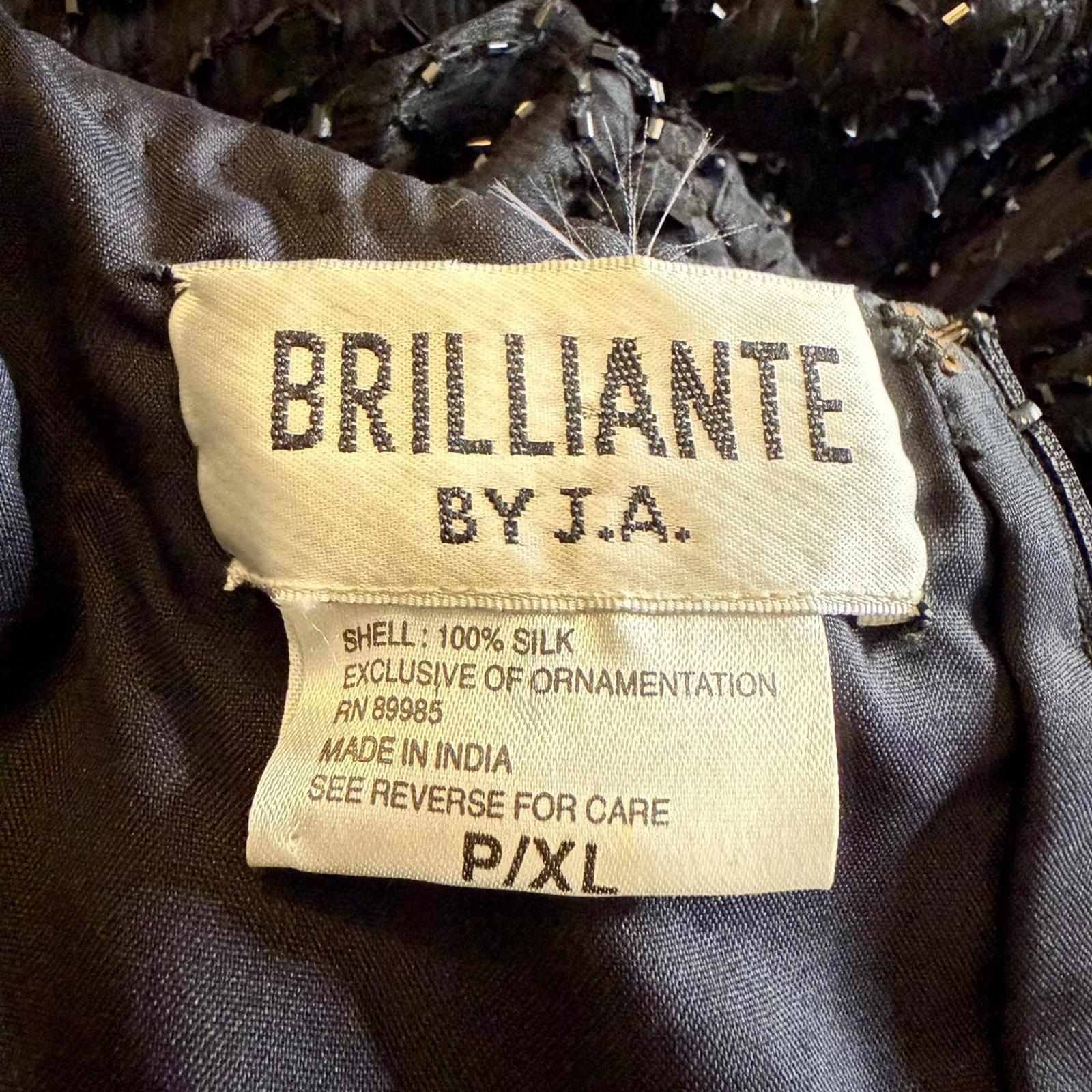Brilliante Black Silk Embellished Dress