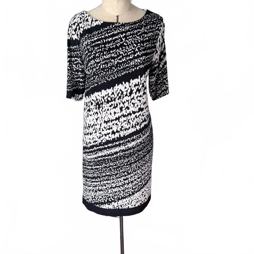 Black and White Striped Shift Dress
