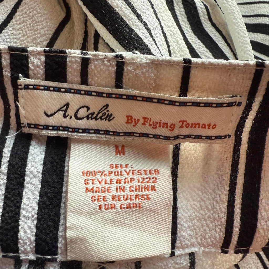 A. Calin by Flying Tomato Striped Wide-Leg Pants