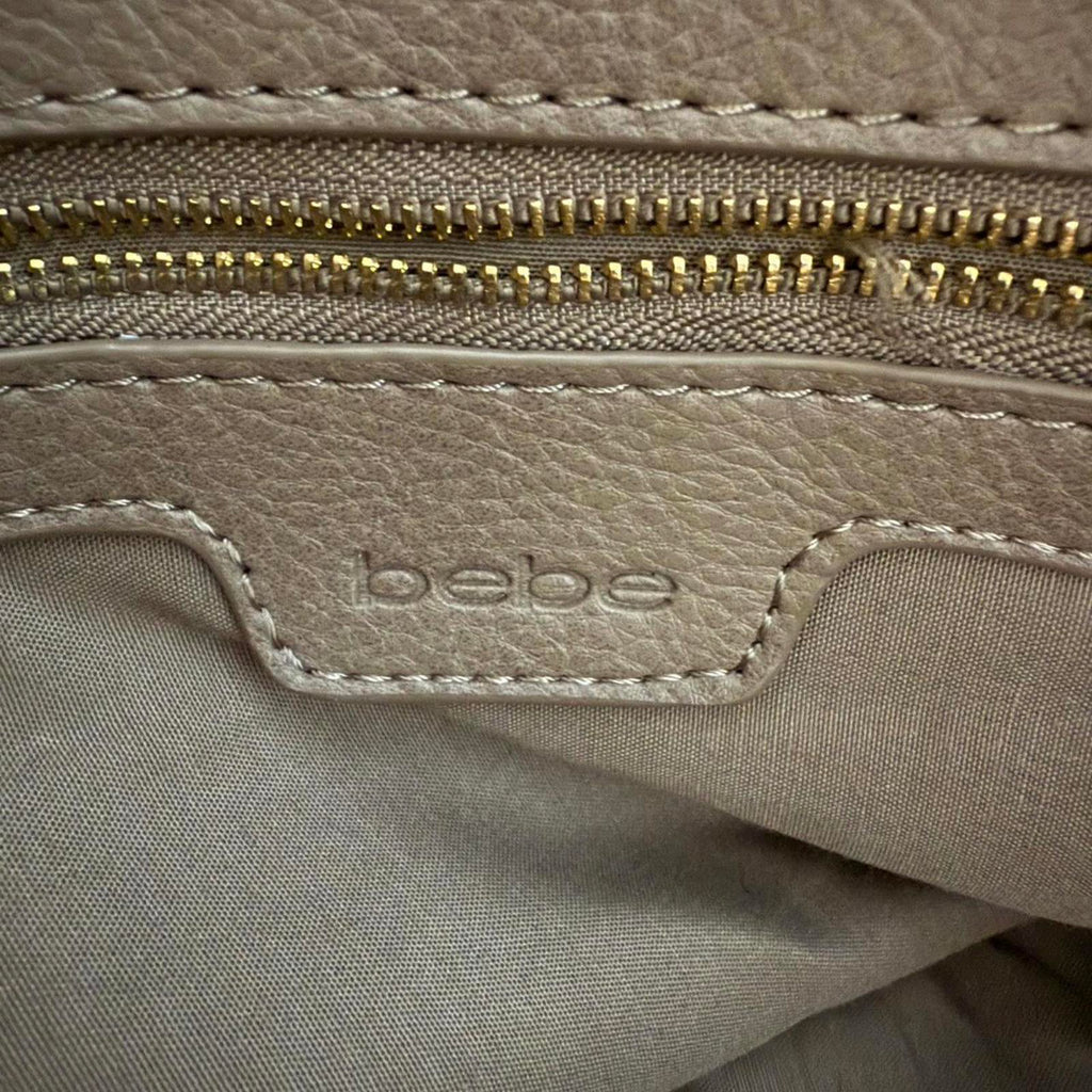 Bebe Tan Leather Shoulder Bag