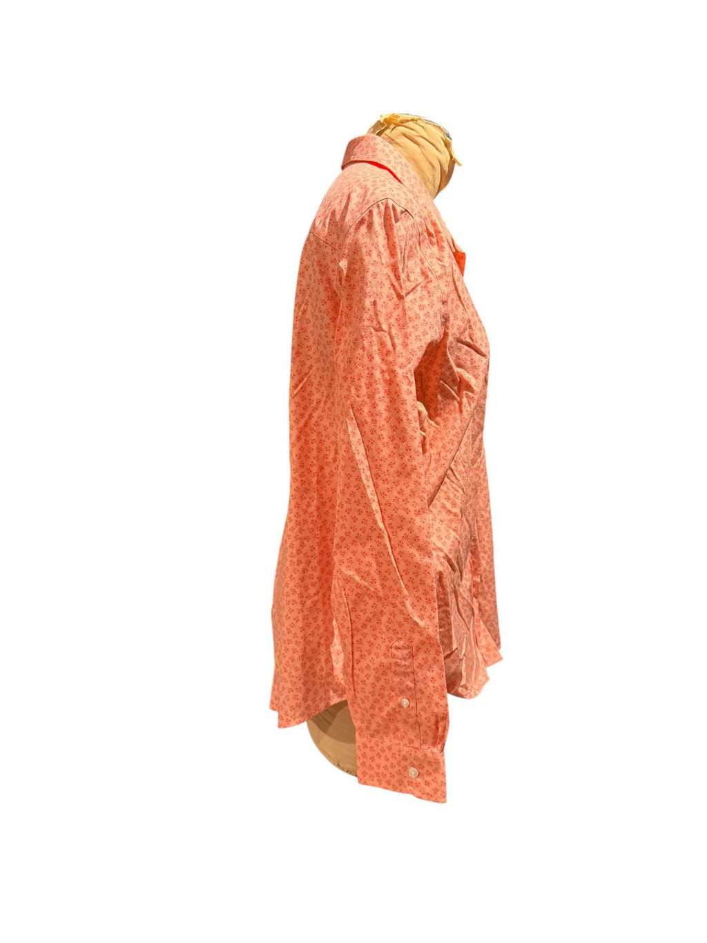 L.L.Bean Women's Long Sleeve Button-Up Shirt in Coral Pattern