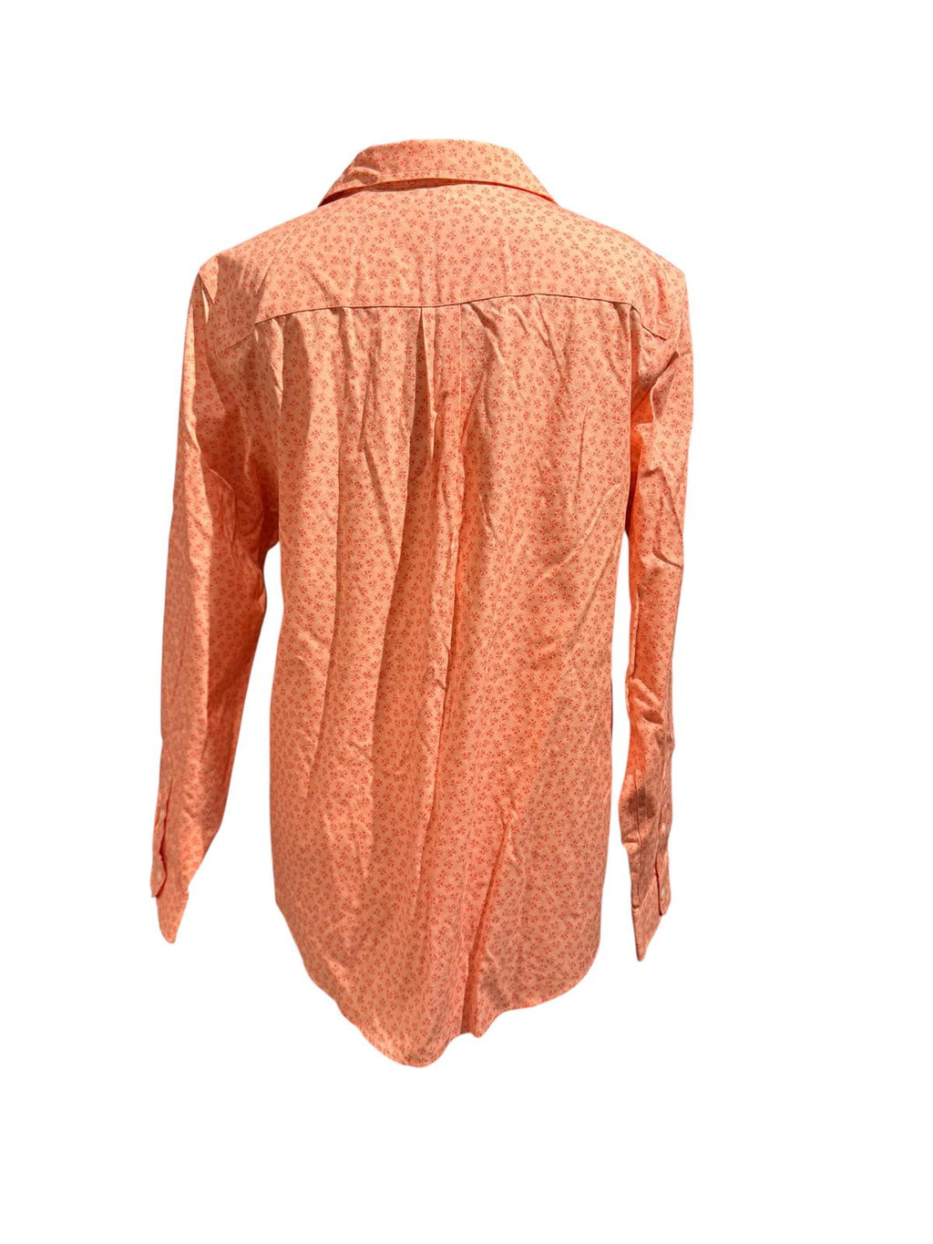 L.L.Bean Women's Long Sleeve Button-Up Shirt in Coral Pattern