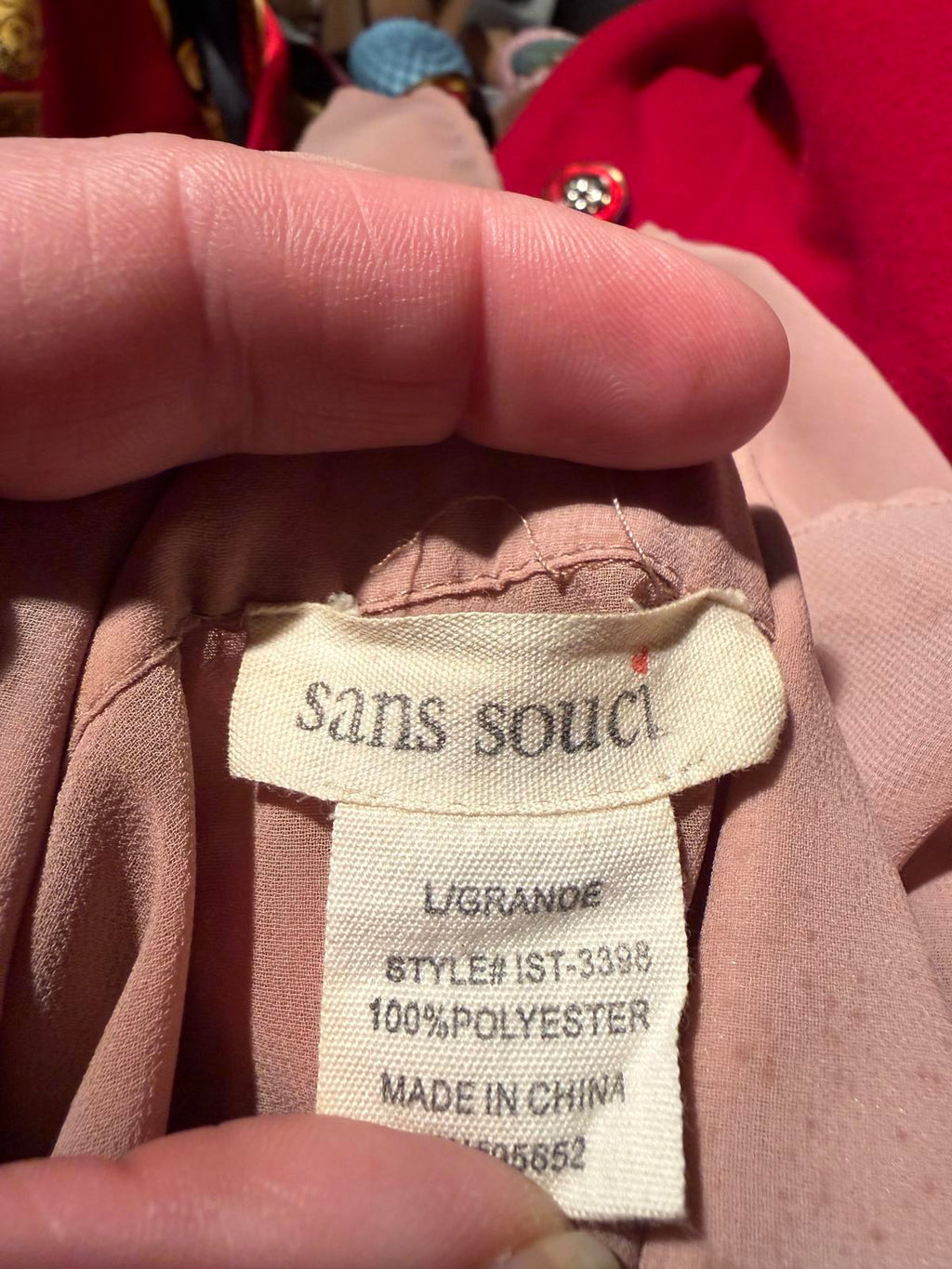 Sans Souci Light Beige Button-Up Long Sleeve Shirt