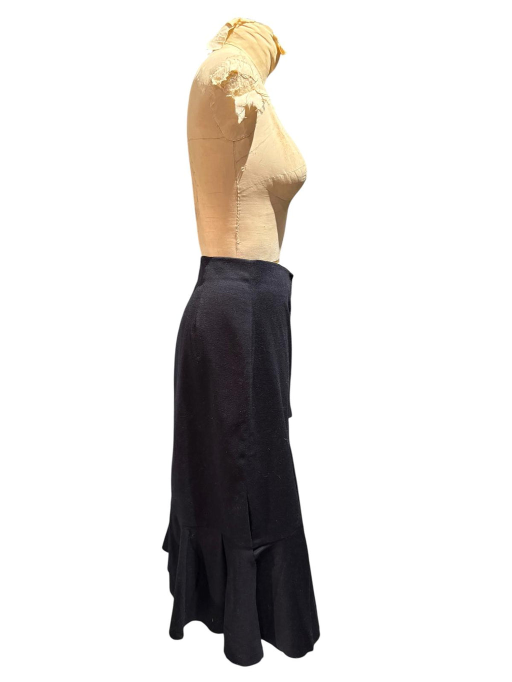 Zara Black Midi Skirt with Ruffle Detail
