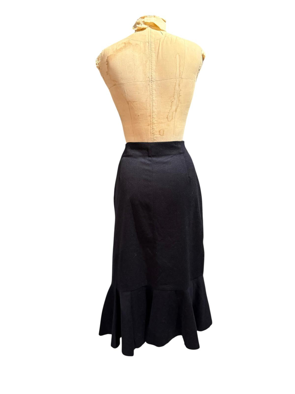 Zara Black Midi Skirt with Ruffle Detail