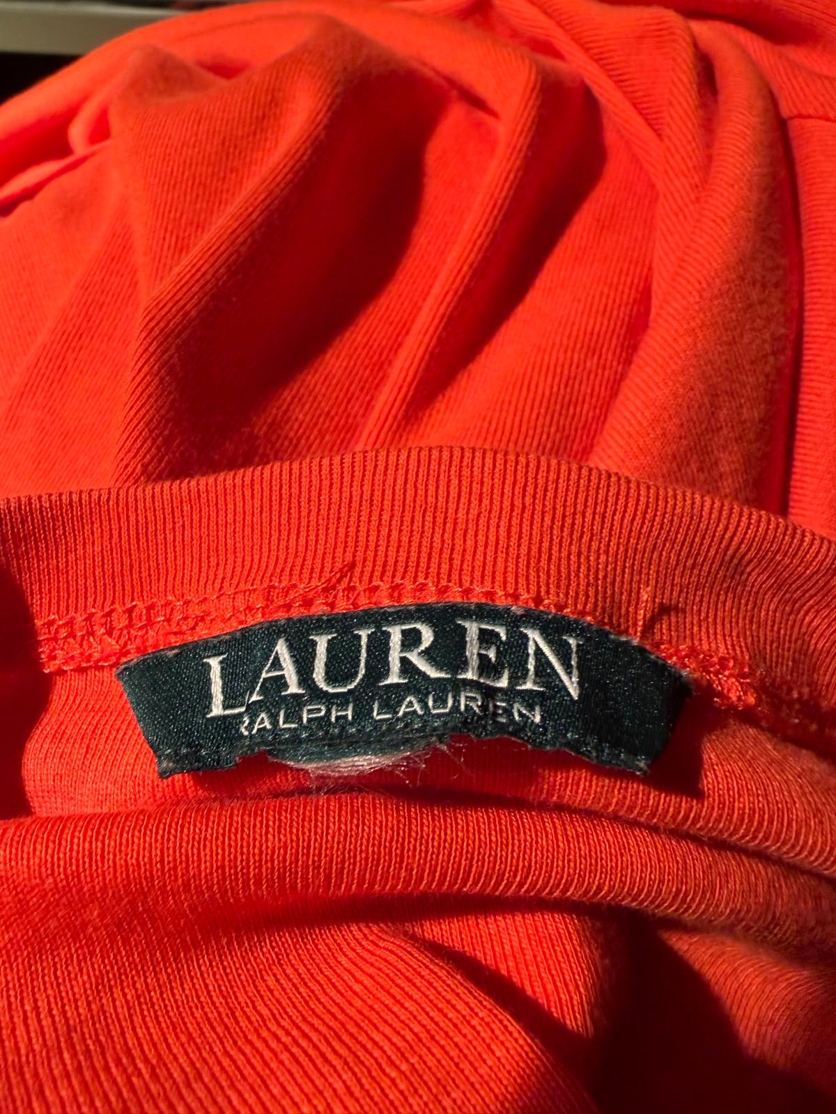 Ralph Lauren Orange 3/4 Sleeve Casual Top
