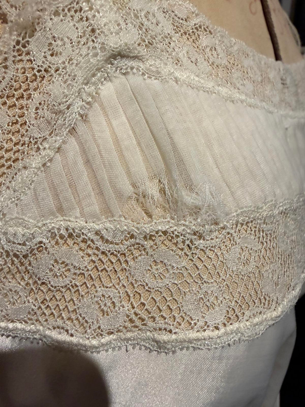 Vintage 1955 Barbizon Camilee Cream Satin Slip Dress