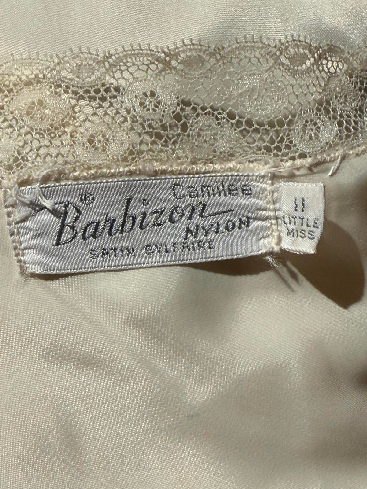 Vintage 1955 Barbizon Camilee Cream Satin Slip Dress