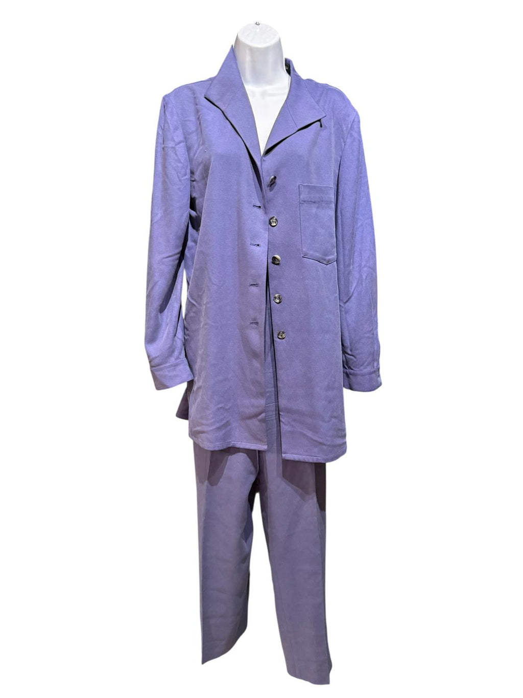Dana Buchman Purple 100% Silk Two-Piece Suit Set