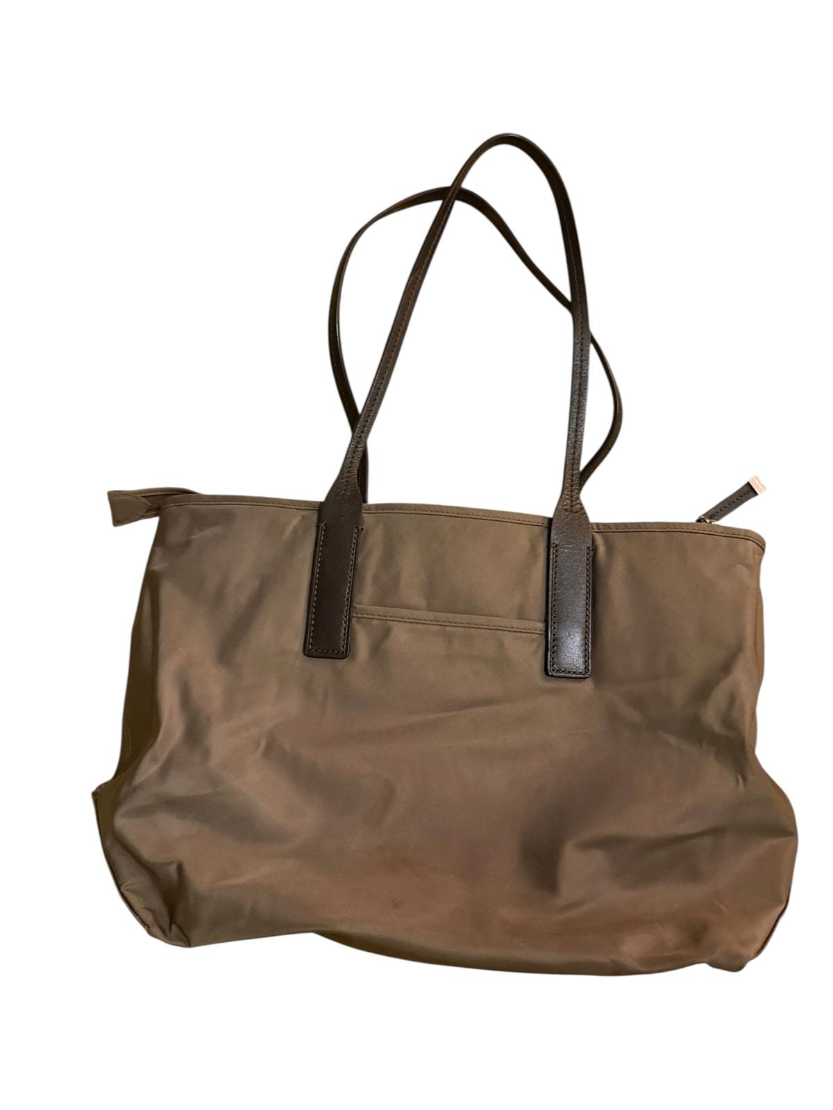 Tumi Gray Nylon Tote Bag with Black Leather Handles