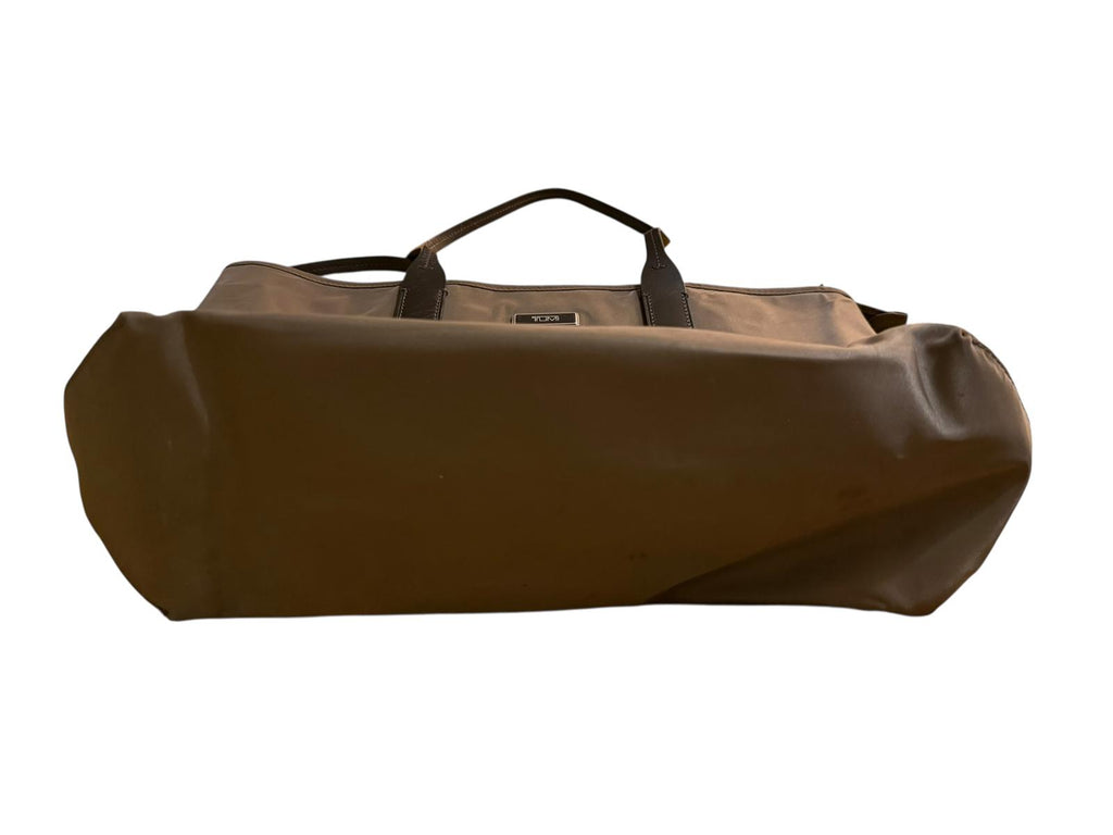 Tumi Gray Nylon Tote Bag with Black Leather Handles