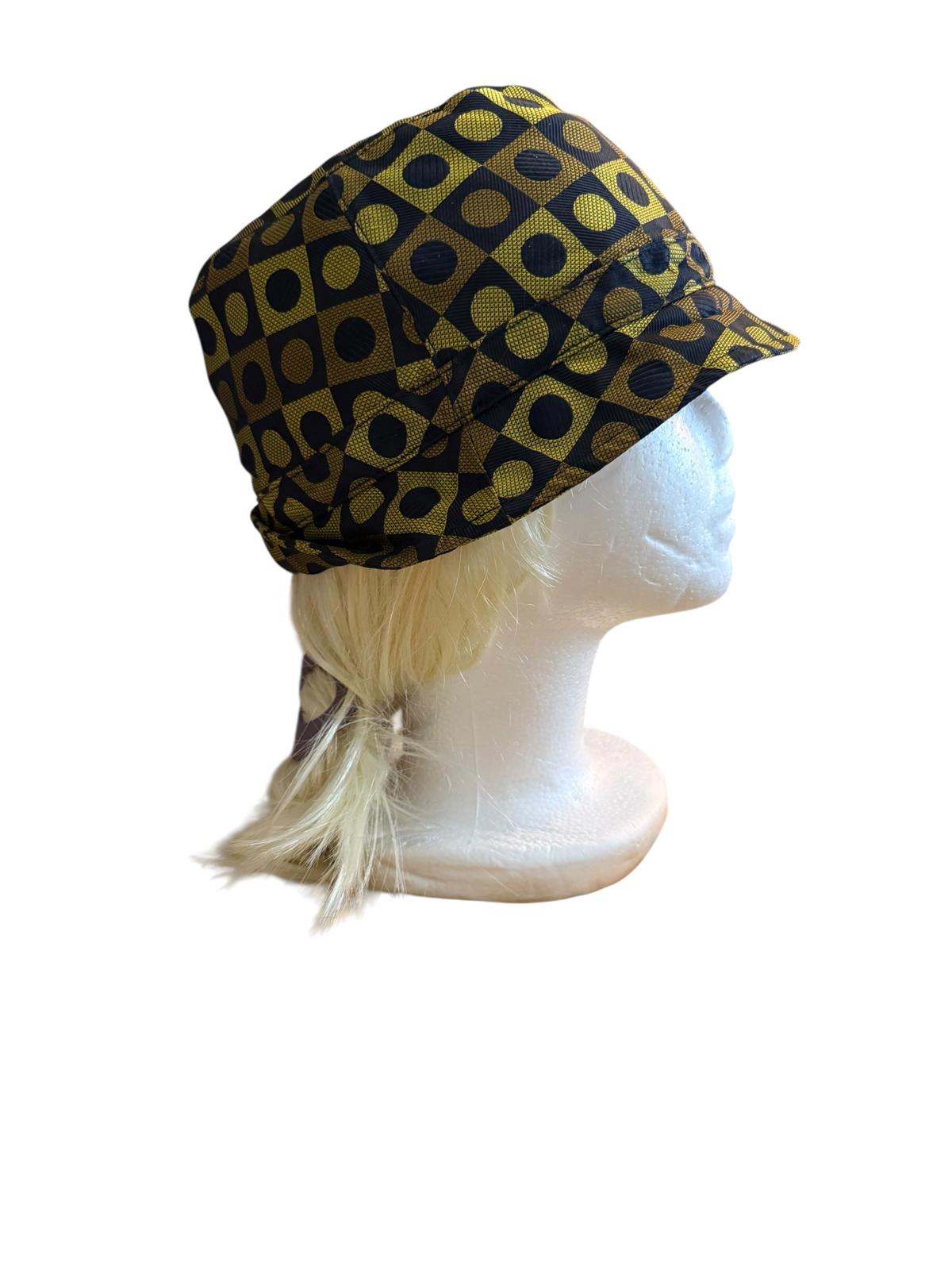 Club Monaco Vintage Style Bucket Hat with Geometric Pattern