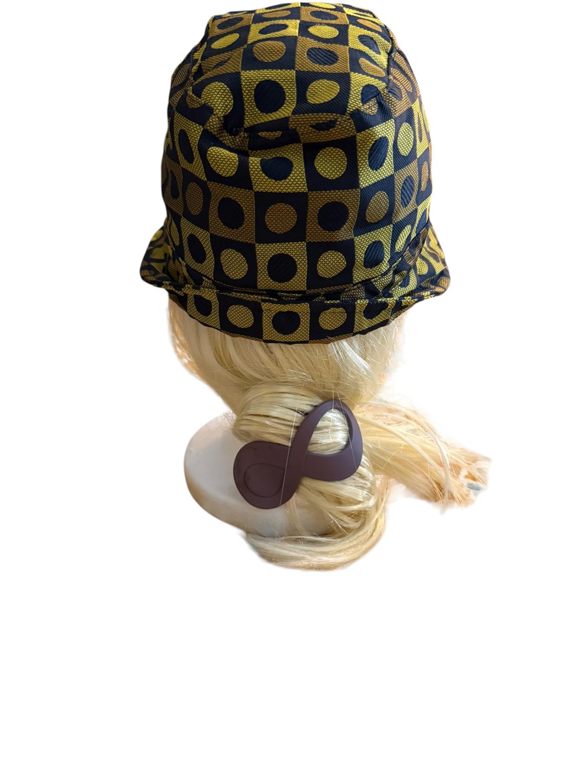 Club Monaco Vintage Style Bucket Hat with Geometric Pattern