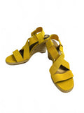 Bandolino Yellow Wedge Sandals with Elastic Straps