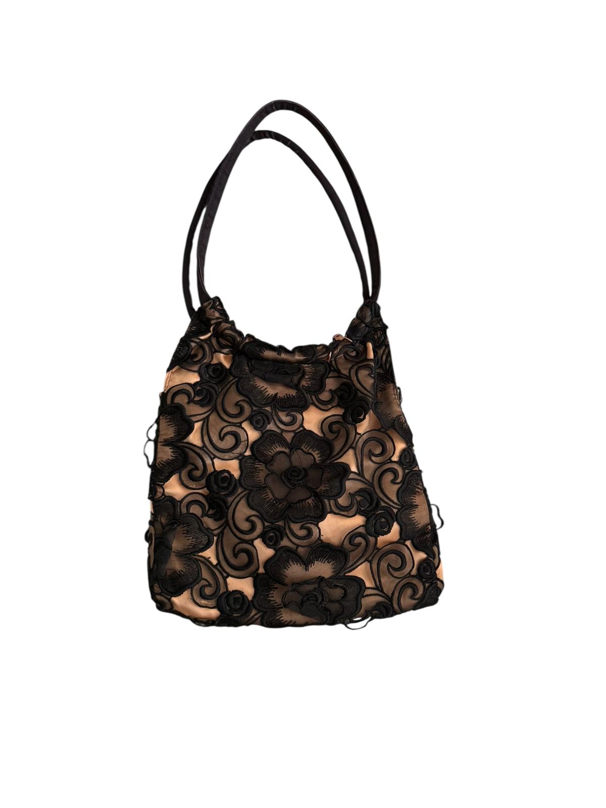 Holly Moore Rare Vintage Black Floral Lace Handbag